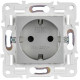 Розетка SKANDY 16А с заземл. защ. шторки SK-R04S серебр. IEK SK-R14-16-K23