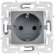 Розетка SKANDY 16А с заземл. защ. шторки безвинт. крепл. SK-R06Gr сер. IEK SK-R14-16-1-K03