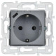 Розетка SKANDY 18Вт 16А с заземл. защ. шторки с USB C SK-R17Gr сер. IEK SK-R14-16-U14-018-K03