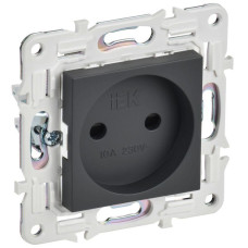 Розетка SKANDY 10А без заземл. защ. шторки SK-R01T титан IEK SK-R13-10-K48