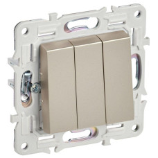 Выключатель 3-кл. SKANDY 10А SK-V11Sh шампань IEK SK-V30-0-10-K37