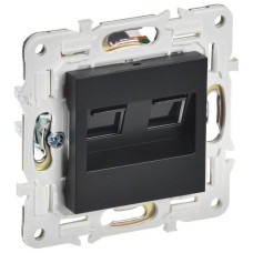 Розетка компьютерная двойн. RJ45 кат.5E SKANDY SK-K03Bl черн. IEK SK-K20-1-K02