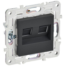 Розетка компьютерная двойн. RJ45 кат.5E SKANDY SK-K03G графит IEK SK-K20-1-K53