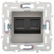 Розетка компьютерная двойн. RJ45 кат.5E SKANDY SK-K03N никель IEK SK-K20-1-K50