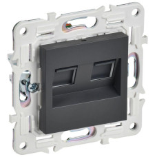 Розетка компьютерная двойн. RJ45 кат.5E SKANDY SK-K03T титан IEK SK-K20-1-K48