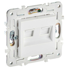 Розетка компьютерная двойн. RJ45 кат.5E SKANDY SK-K03W арктич. бел. IEK SK-K20-1-K01