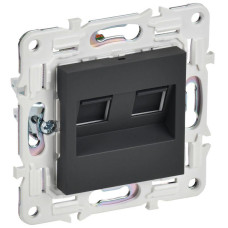 Розетка компьютерная двойн. RJ45 кат.6 SKANDY SK-K04G графит IEK SK-K20-2-K53