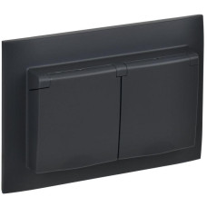 Розетка 2-м SKANDY 16А IP44 с крышкой в сборе SK-R12G графит IEK SK-R26-16-44-K53-F