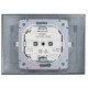 Розетка 2-м SKANDY 16А IP44 с крышкой в сборе SK-R12N никель IEK SK-R26-16-44-K50-F