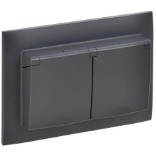 Розетка 2-м SKANDY 16А IP44 с крышкой в сборе SK-R12T титан IEK SK-R26-16-44-K48-F