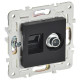 Розетка двойная TV+RJ45 кат.5E SKANDY SK-A14Bl черн. IEK SK-AK20-1-K02