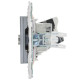 Розетка двойная TV+RJ45 кат.5E SKANDY SK-A14N никель IEK SK-AK20-1-K50