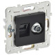 Розетка двойная TV+RJ45 кат.6E SKANDY SK-A15Bl черн. IEK SK-AK20-2-K02