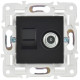 Розетка двойная TV+RJ45 кат.6E SKANDY SK-A15Bl черн. IEK SK-AK20-2-K02