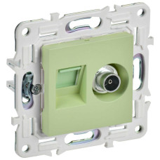 Розетка двойная TV+RJ45 кат.6E SKANDY SK-A15G мятный IEK SK-AK20-2-K06