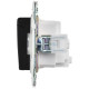 Розетка 1-м SKANDY 16А IP44 с заземл. защ. шторки с крышкой SK-R11Bl черн. IEK SK-R16-16-44-K02