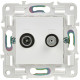 Розетка двойная TV+SAT SKANDY SK-A13W арктич. бел. IEK SK-AF20-O-K01