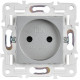 Розетка SKANDY 10А без заземл. защ. шторки SK-R01S серебр. IEK SK-R13-10-K23
