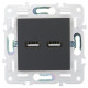 Розетка USB A+A 3.1А SKANDY SK-R15G графит IEK SK-U21-D31-K53