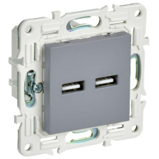 Розетка USB A+A 3.1А SKANDY SK-R15Gr сер. IEK SK-U21-D31-K03