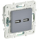 Розетка USB A+A 3.1А SKANDY SK-R15Gr сер. IEK SK-U21-D31-K03