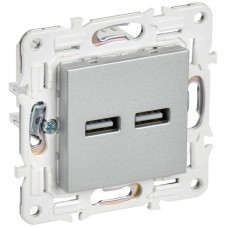Розетка USB A+A 3.1А SKANDY SK-R15S серебр. IEK SK-U21-D31-K23