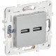 Розетка USB A+A 3.1А SKANDY SK-R15S серебр. IEK SK-U21-D31-K23