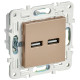 Розетка USB A+A 3.1А SKANDY SK-R15Sa песочн. IEK SK-U21-D31-K98