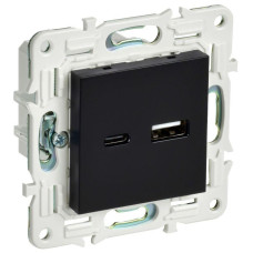 Розетка USB A+C 18Вт SKANDY SK-R13Bl черн. IEK SK-U22-018-K02
