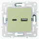 Розетка USB A+C 18Вт SKANDY SK-R13G мятный IEK SK-U22-018-K06
