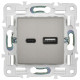 Розетка USB A+C 18Вт SKANDY SK-R13N никель IEK SK-U22-018-K50