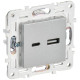 Розетка USB A+C 18Вт SKANDY SK-R13S серебр. IEK SK-U22-018-K23
