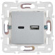 Розетка USB A+C 18Вт SKANDY SK-R13S серебр. IEK SK-U22-018-K23
