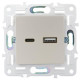 Розетка USB A+C 18Вт SKANDY SK-R13Sh шампань IEK SK-U22-018-K37