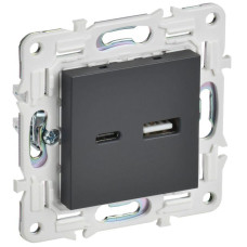 Розетка USB A+C 18Вт SKANDY SK-R13T титан IEK SK-U22-018-K48