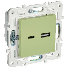 Розетка USB A+C 3.1А SKANDY SK-R14G мятный IEK SK-U22-D31-K06