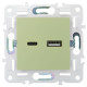 Розетка USB A+C 3.1А SKANDY SK-R14G мятный IEK SK-U22-D31-K06