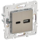 Розетка USB A+C 3.1А SKANDY SK-R14N никель IEK SK-U22-D31-K50
