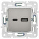 Розетка USB A+C 3.1А SKANDY SK-R14N никель IEK SK-U22-D31-K50