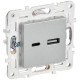 Розетка USB A+C 3.1А SKANDY SK-R14S серебр. IEK SK-U22-D31-K23