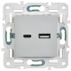 Розетка USB A+C 3.1А SKANDY SK-R14S серебр. IEK SK-U22-D31-K23