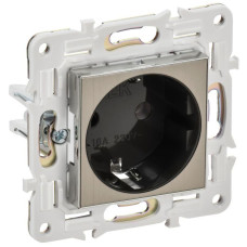 Розетка SKANDY 16А с заземл. без защ. шторок SK-R05N никель IEK SK-R11-16-K50