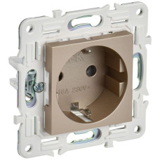 Розетка SKANDY 16А с заземл. без защ. шторок SK-R05Sh шампань IEK SK-R11-16-K37