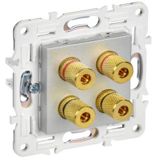 Аудиорозетка 4-м SKANDY SK-A01S серебр. IEK SK-S40-K23