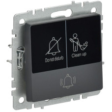 Кнопка звонка BRITE 10А ВС10-1-9-БрГ для отелей с индик. механизм графит IEK BR-V14-2-10-K53