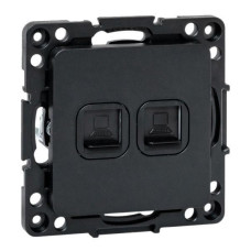 Розетка компьютерная 2-м Стокгольм RJ-45 механизм черн. EKF EZK02-035-10