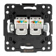 Розетка компьютерная 2-м Стокгольм RJ-45 механизм черн. EKF EZK02-035-10