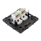 Розетка компьютерная 2-м Стокгольм RJ-45 механизм черн. EKF EZK02-035-10