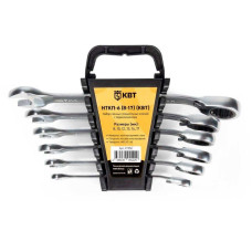 Набор гаечных комбинированных трещоточных ключей с переключателем реверса НТКП-6 (8-17) KBT-PROFESSIONAL КВТ 91952
