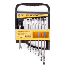 Набор гаечных комбинированных трещоточных ключей НТК-8 (8-19) KBT-PROFESSIONAL КВТ 91949
